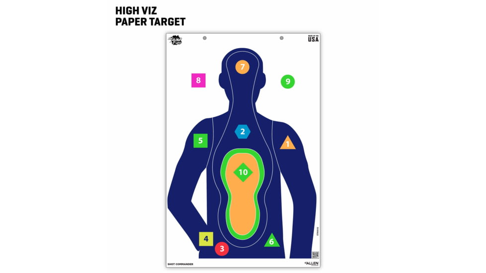EZ-Aim Fun Shot Commander Paper Shooting Targets, 23inW x 35inH, 3-Pack, Multi, 15654