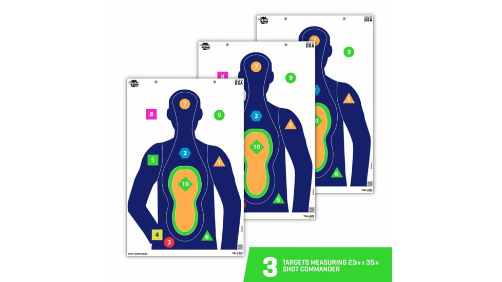 EZ-Aim Fun Shot Commander Paper Shooting Targets, 23inW x 35inH, 3-Pack, Multi, 15654