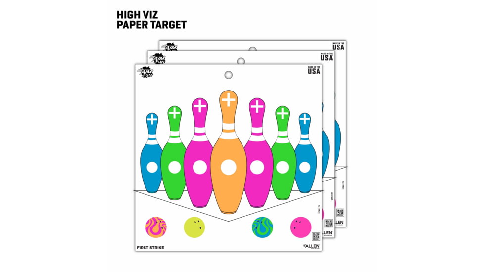 EZ-Aim Fun Triggering More Fun Paper Shooting Targets, 12inW x 12inH, 9-Pack, Multi, 15640