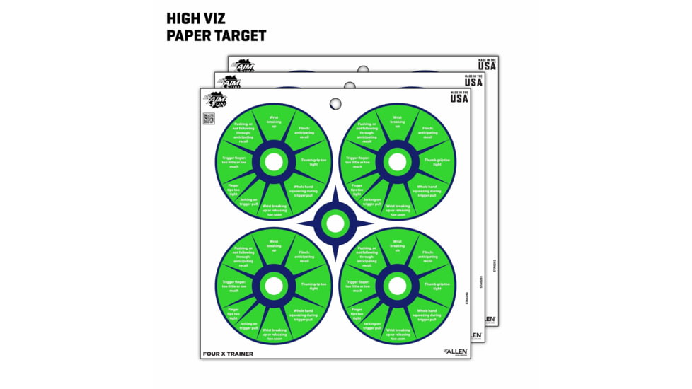 EZ-Aim Fun Triggering More Fun Paper Shooting Targets, 12inW x 12inH, 9-Pack, Multi, 15640