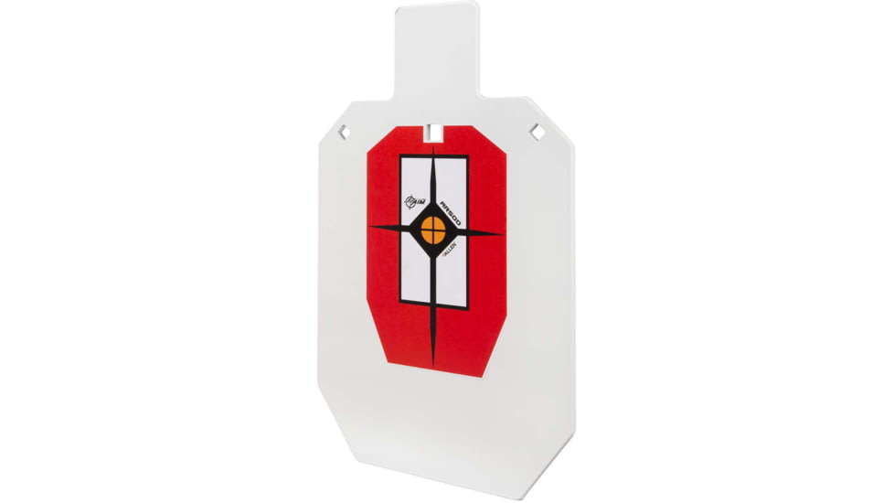 EZ-Aim Hardrock AR500 IPSC Silhouette Shooting Target, White/Red/Black, 14.875 in x 9 in, 15371