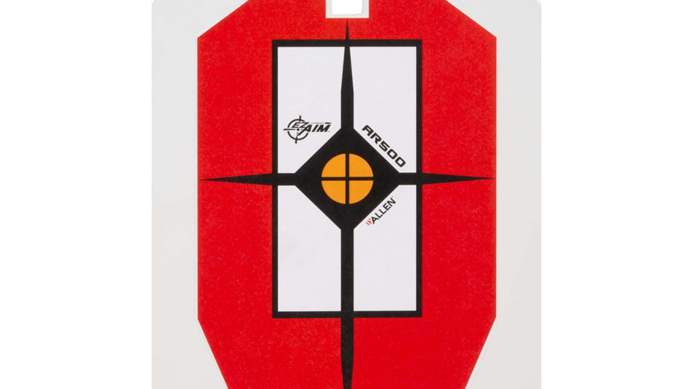 EZ-Aim Hardrock AR500 IPSC Silhouette Shooting Target, White/Red/Black, 14.875 in x 9 in, 15371