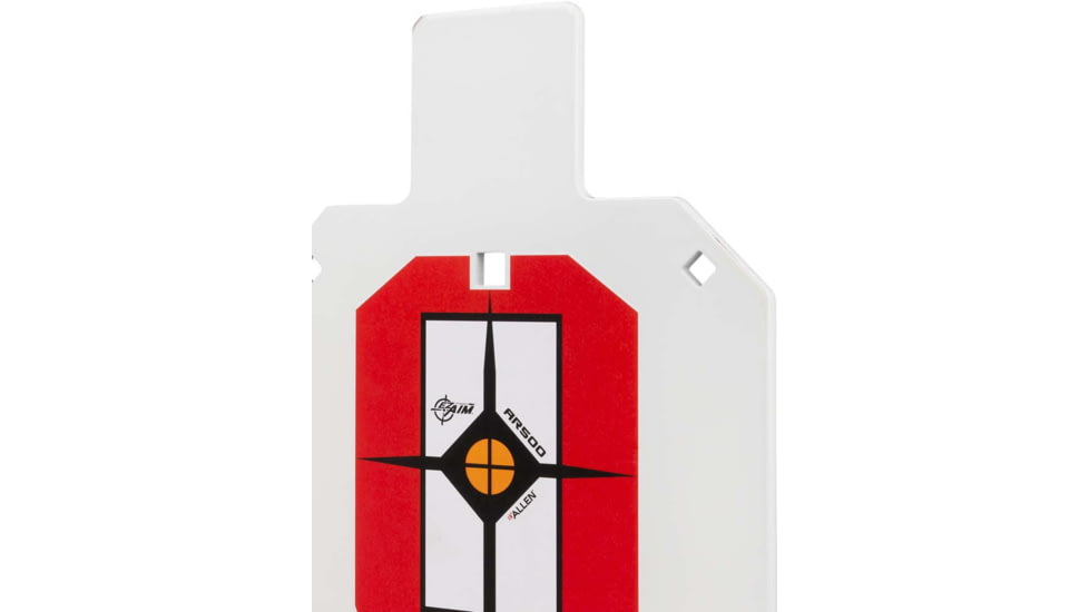 EZ-Aim Hardrock AR500 IPSC Silhouette Shooting Target, White/Red/Black, 14.875 in x 9 in, 15371