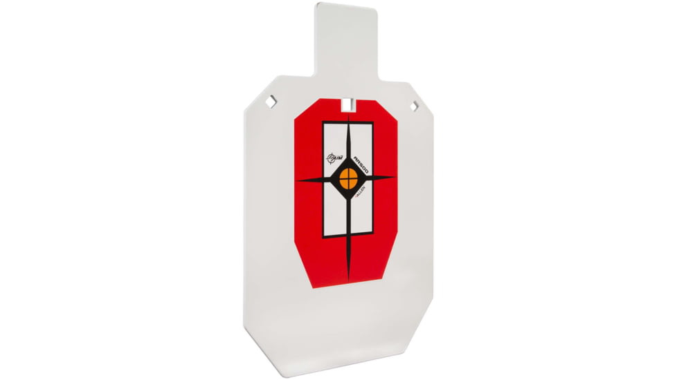 EZ-Aim Hardrock AR500 IPSC Silhouette Shooting Target, White/Red/Black, 14.875 in x 9 in, 15371
