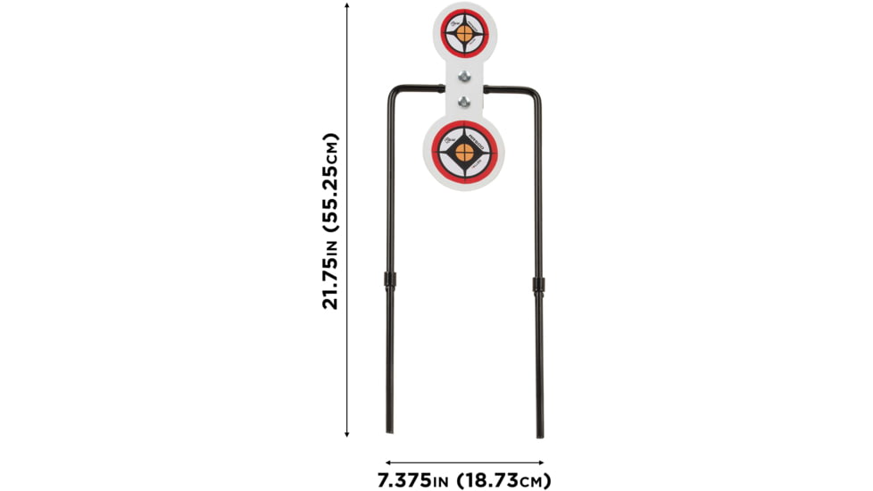 EZ-Aim Hardrock AR500 Round Spinner Targets and Stand, Rimfire Rounds, Centerfire Pistols, White/Red/Black, 7.375W x 21.75H, 15344