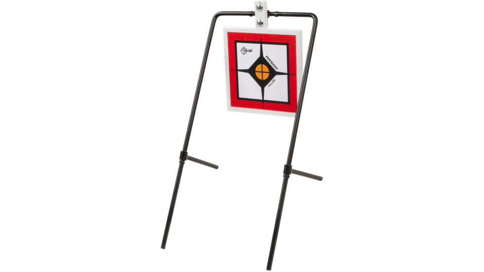 EZ-Aim Hardrock AR500 Square Spinner Target &amp; Stand, Rimfire Rounds &amp; Centerfire Pistol, White/Red/Black, 9.5W x 20H, 15367