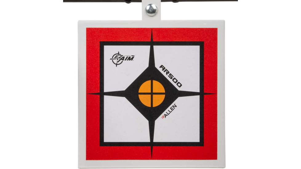 EZ-Aim Hardrock AR500 Square Spinner Target &amp; Stand, Rimfire Rounds &amp; Centerfire Pistol, White/Red/Black, 9.5W x 20H, 15367