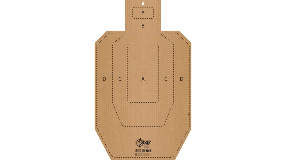 EZ-Aim IPSC CB-T Corrugated Silhouette Paper Shooting Target, Appx. 18x 30,in Tan, 15669
