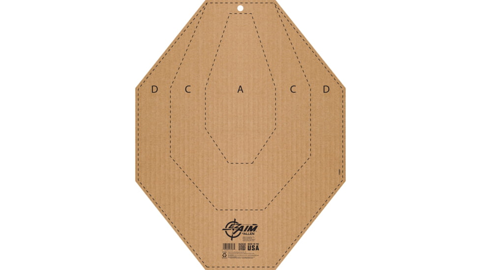 EZ-Aim IPSC CL USPSA Full Size Corrugated Silhouette Paper Shooting Target, 14x 22,in Tan, 15685