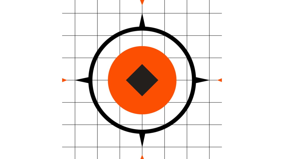 EZ-Aim Rigid Paper Shooting Targets, Sight-In Grid, 10-Targets Per Pack, Orange/White, 15576