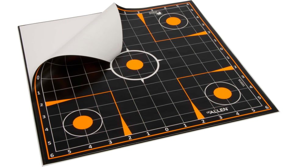 EZ-Aim Sight-In Splash Shooting Kit &amp; Target Stand, 12in Square Adhesive Targets, Black/Orange, 13.5W x 17.5H, 15378
