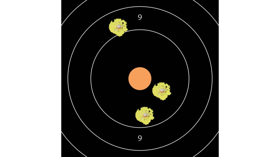 EZ-Aim Splash Reactive Adhesive Paper Shooting Targets, Bullseye, 12in Square, 3-Targets Per Pack, Black/Orange, 15580