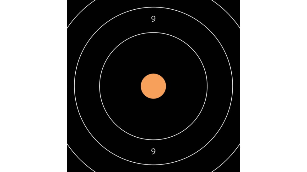 EZ-Aim Splash Reactive Adhesive Paper Shooting Targets, Bullseye, 12in Square, 3-Targets Per Pack, Black/Orange, 15580