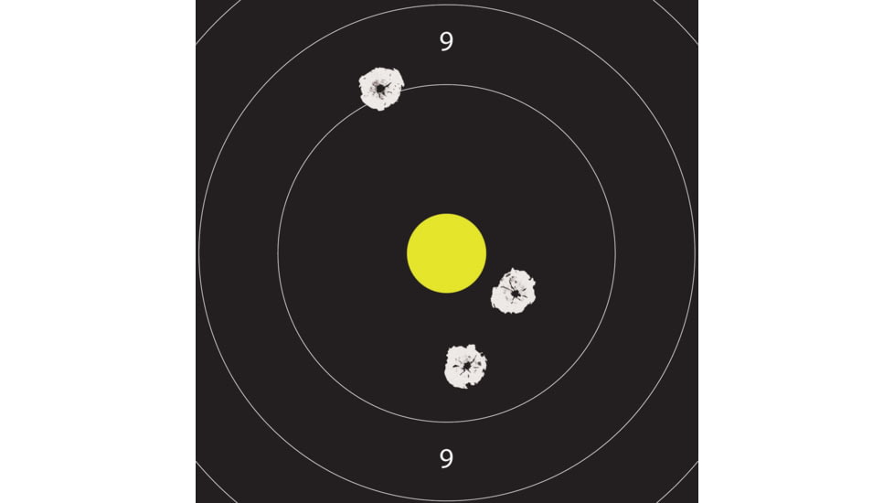 EZ-Aim Splash Reactive Paper Shooting Targets, Bullseye, Peel Away Target Pad, 12.5in Square, 30-Pack, Black/Chartreuse, 15214-30