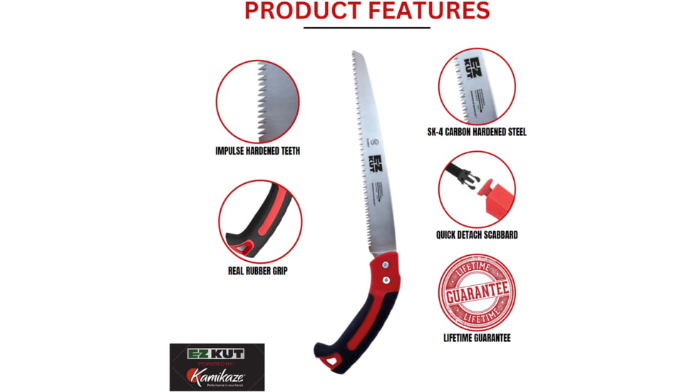 EZ KUT Kamikaze Max Saw Straight Blade, Red/Black, Large, 19.7 in, 2977
