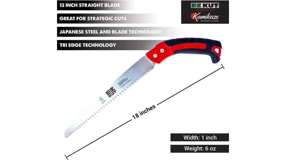 EZ KUT Kamikaze Max Saw Straight Blade, Red/Black, Large, 19.7 in, 2977