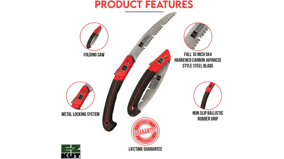 EZ Kut Wow Saw, Red and Silver, Medium, 10 in. folded, 20 in. extended EZ5210