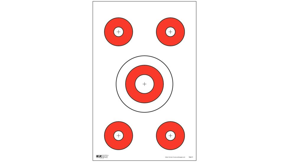 EZ2C Targets Style 3 Targets,11x17in,Red and Black Ink,Pack of 25 EZ2C003