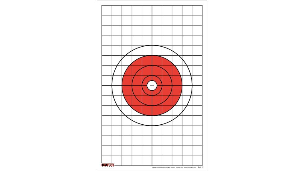EZ2C Targets Style 5 Targets,11x17in,Red and Black Ink,Pack of 25 EZ2C005