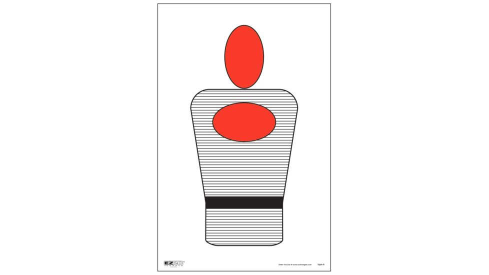 EZ2C Targets Style 8 Targets,11x17in,Red and Black Ink,Pack of 25 EZ2C008