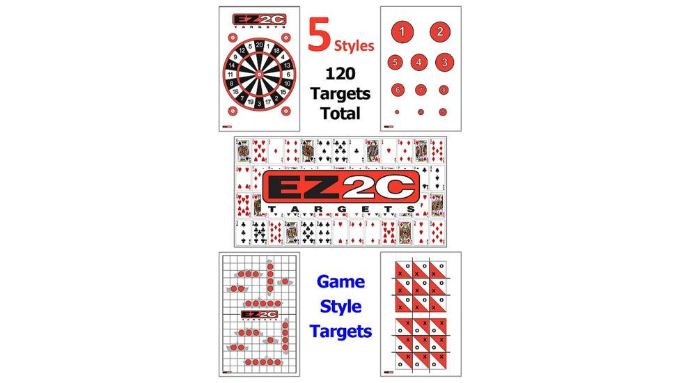 EZ2C Targets 120 5 Game Style Targets,Red and Black Ink,11x17in EZP05