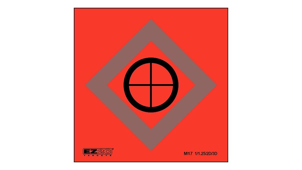 EZ2C Targets Style 17 Mini Targets,Black Ink on Red,3.5x3.5in,Pack of 25 EZ2CM17