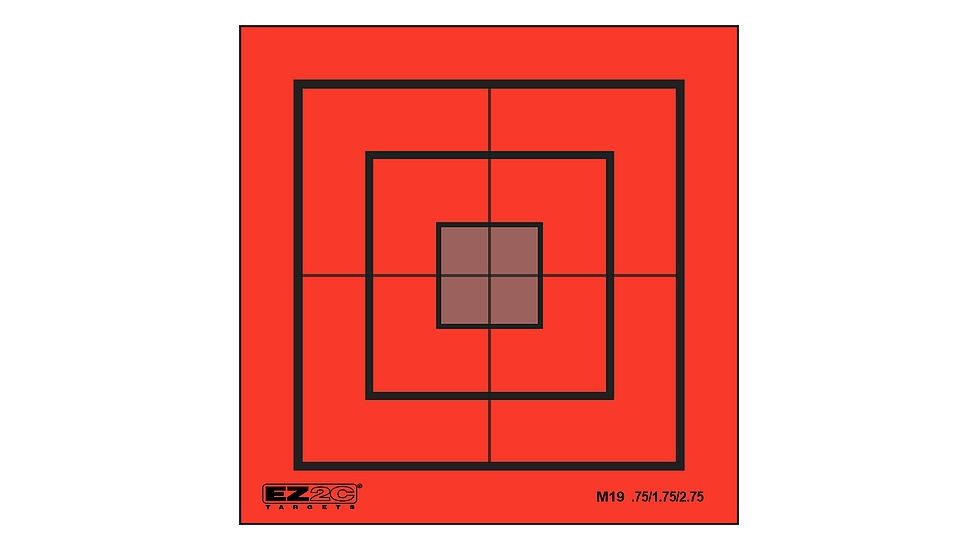 EZ2C Targets Style 19 Mini Targets,Black Ink on Red,3.5x3.5in,Pack of 25 EZ2CM19
