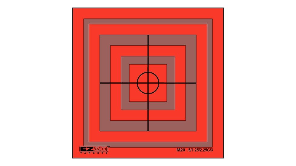 EZ2C Targets Style 20 Mini Targets,Black Ink on Red,3.5x3.5in,Pack of 25 EZ2CM20