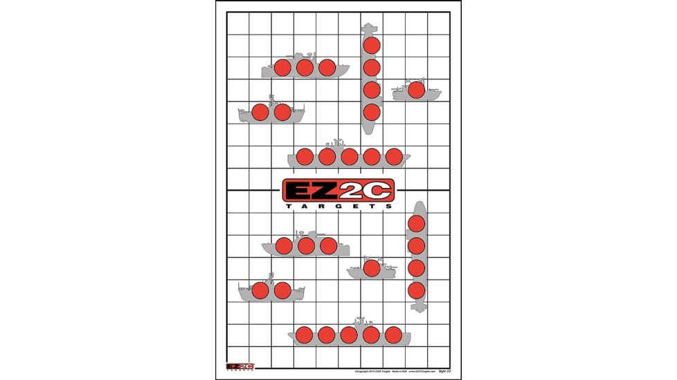 EZ2C Targets Style 22 Targets,Red and Black Ink,11x17in,Pack of 25 EZ2C022