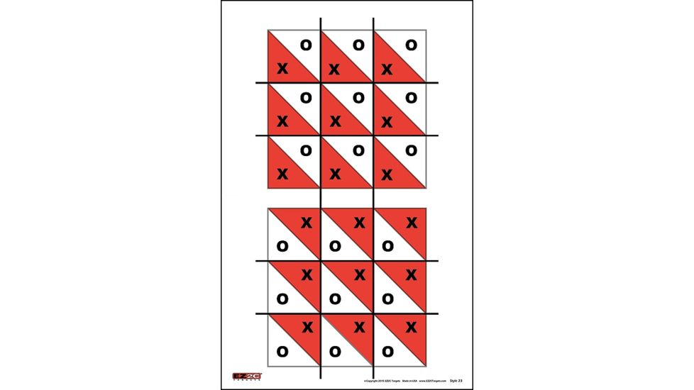 EZ2C Targets Style 23 Targets,Red and Black Ink,11x17in,Pack of 25 EZ2C023
