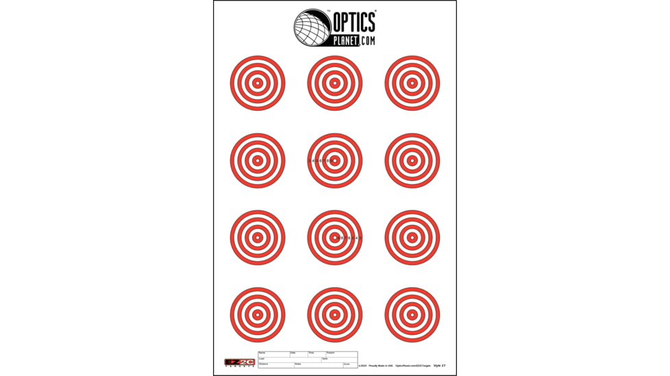 EZ2C Targets Style 27, Orange and Black Ink on High Quality White Paper, 25 Pack, EZ2CS027