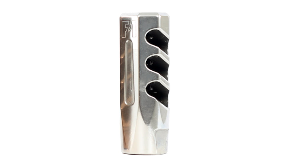 Watchtower Firearms Flat Faced Compensator Muzzle Brake, 5.56 Cal, 1/2x28, PVD Coated, Silver, CMB-556-FS