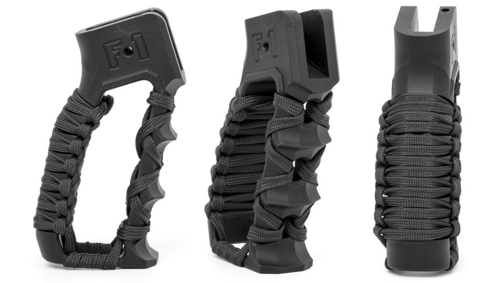 Watchtower Firearms Skeletonized Grip Style 2 With Finger Grooves And Paracord Wraped, Black, GRP-ST2-PC