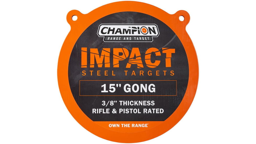 Champion Traps and Targets Impact Steel Gong Target - Rigle Rated, 15in, 44913C