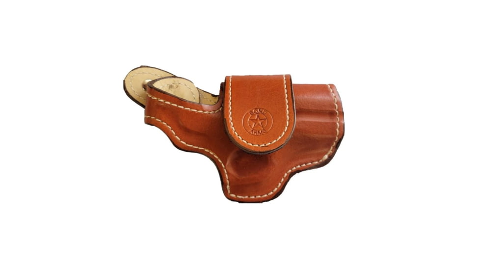 Bond Arms Leather Driving OWB Holster, Derringer, 4.25in Barrel, Tan w/ White Stitching, H-DT-425-TN-R-BT