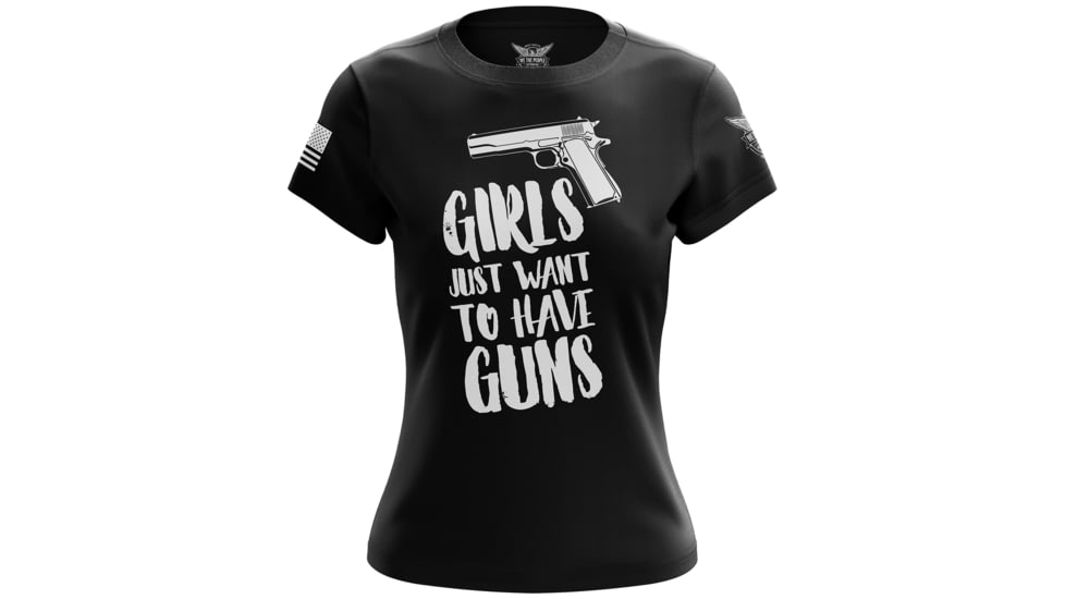 We the People Holsters Girls Just Want To Have Guns Womens Short Sleeve Shirt EA0800BB, 6549657911394