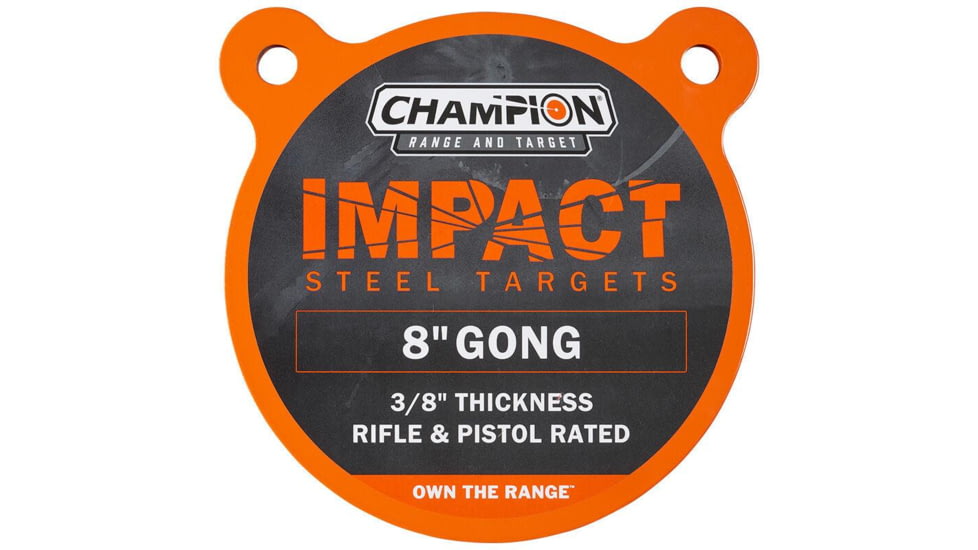 Champion Traps and Targets Impact Steel Gong Target - Rigle Rated, 8in, 44903C
