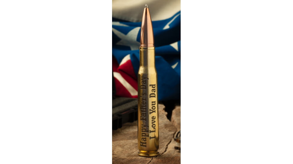 Old Southern Brass 50 BMG Real Bullet Casing Refillable Twist Pen - Happy Fathers Day I Love You Dad 1CB09383, OSB-50CAL-HTPFD