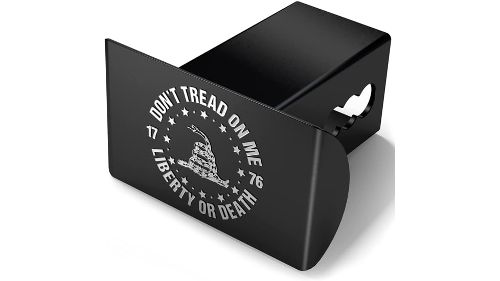 Old Southern Brass Don't Tread On Me Gadsden Flag 2 Trailer Hitch Cover, Black/White, 2 inch, OSB-THC-DTOM