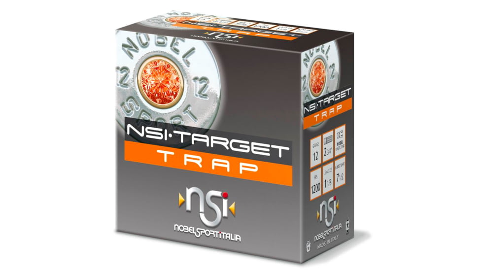 Nobelsport Target Trap 12 Gauge 1 oz 2.75in Shotgun Ammo, #7, 25 Rounds, ANS12STSO7