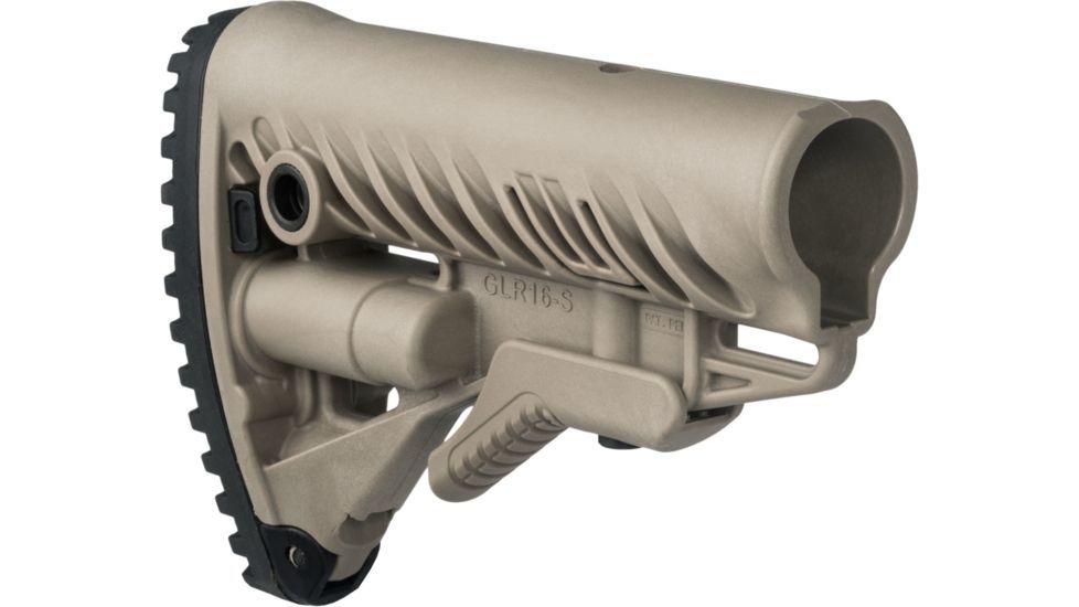 FAB Defense AR-15/M4 Stock With Battery Storage And Rubber Buttpad, Flat Dark Earth, FX-GLR16T
