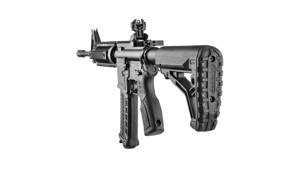 FAB Defense AR-15/M4 Skeleton Style Buttstock For Mil-Spec/Commercial Tubes, Black, GL-Core, FX-GLCOREB