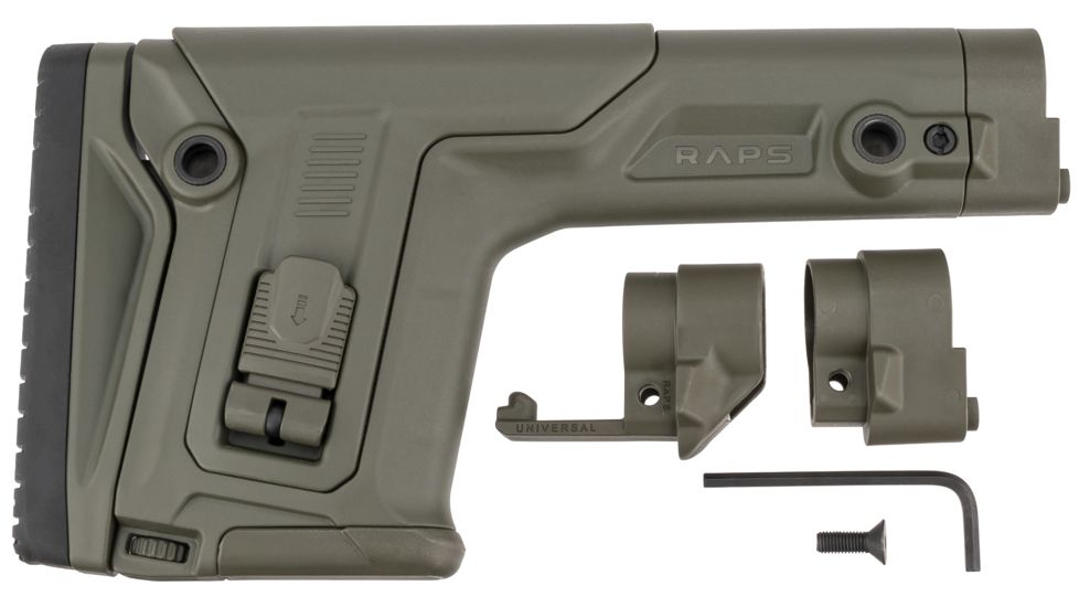 FAB Defense Rapid Adjustable Precision Buttstock, RAPS, LOP, 1Latch System, OD Green, FX-RAPSG