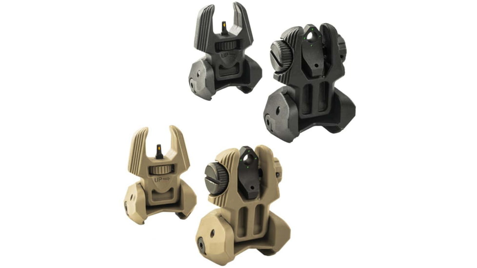 FAB Defense FRBS Self-Illuminated Flip Up Sights Set w/ Meprolight Tritium, Black, Desert