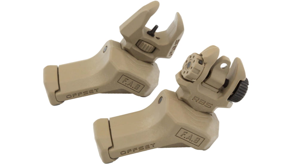 FAB Defense Top Mounted Deployable Front and Rear Sight for Left Hand, Flat Dark Earth, fx-frbsoslht