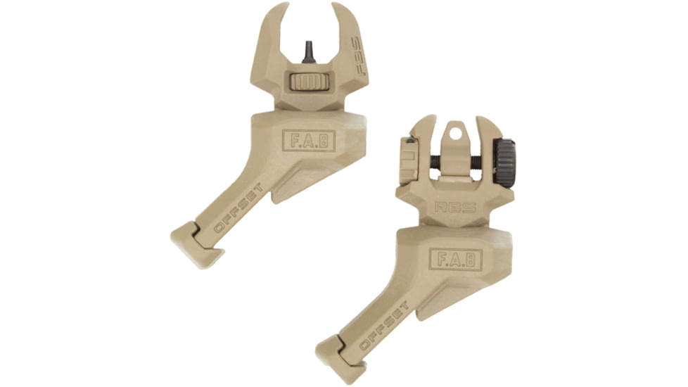 FAB Defense Top Mounted Deployable Front and Rear Sight for Left Hand, Flat Dark Earth, fx-frbsoslht