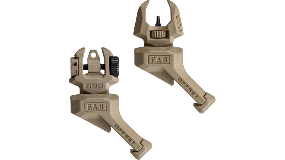 FAB Defense Top Mounted Deployable Front and Rear Sight for Right Hand, Flat Dark Earth, fx-frbsost