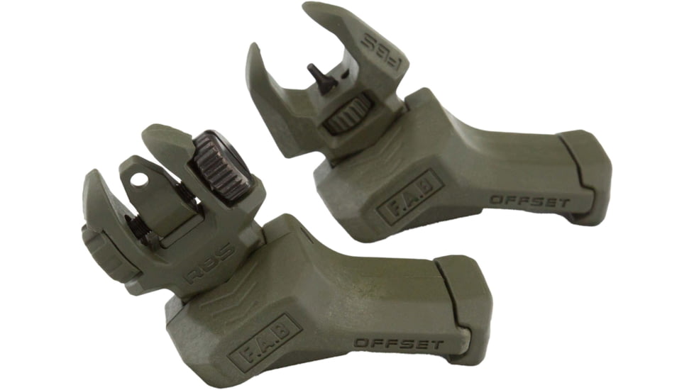 FAB Defense Top Mounted Deployable Front and Rear Sight for Right Hand, OD Green, fx-frbsosg