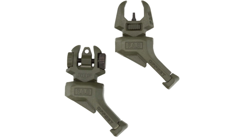 FAB Defense Top Mounted Deployable Front and Rear Sight for Right Hand, OD Green, fx-frbsosg