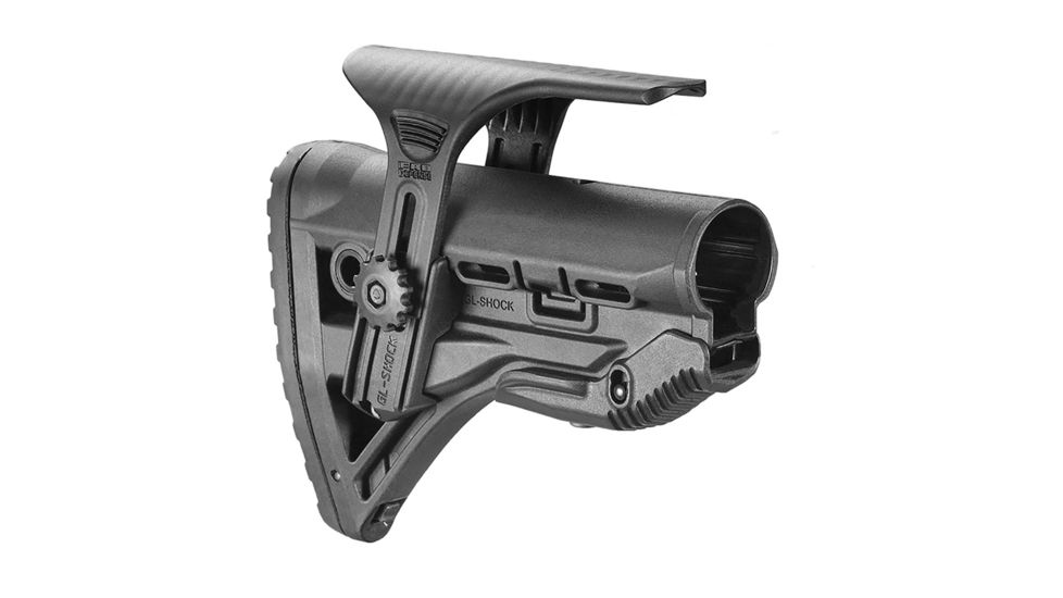 FAB Defense GLSHOCKCP Recoil-Reducing M4/M16 Buttstock, w/Cheek Rest, Black, FX-GLSHOCKCP